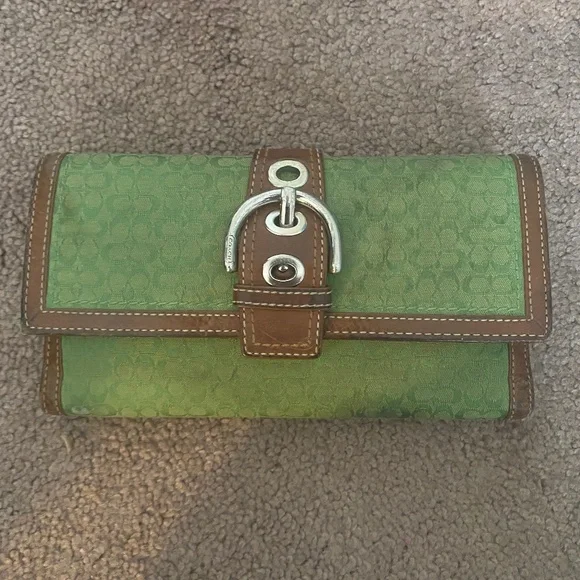 小物 Vintage Coach Leather Mini Wallet Green Coach | Bags | Vintage Green Coach Wallet | Poshmark
